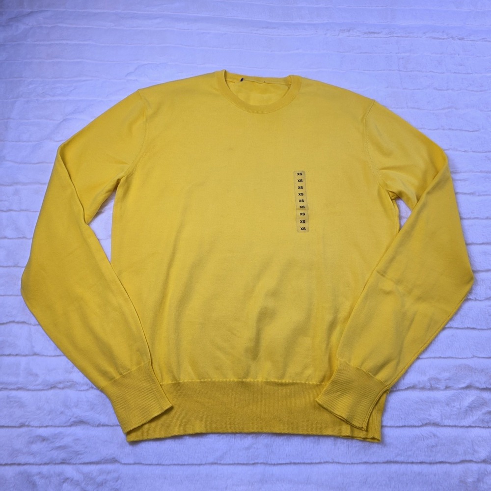 Ralph Lauren Purple Label Cotton Crewneck Sweater Mens XS Yellow $995